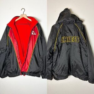 Kansas City Chief’s Football Black Red Sports Reversible Jacket Windbreaker NFL